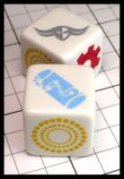 Dice : Dice - Game Dice - Unknown White Pair with Symbols - JA Collection Apr 2024